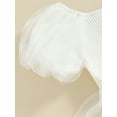 thumbnail image 6 of Gupgi Baby Girls Summer Romper Dress Short Puff Sleeve Tulle Patchwork Romper with Headband, 6 of 9