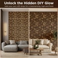 thumbnail image 5 of Fahomiss Abstract Geometric Acoustic Wood Slat Wall Tiles 4-Pack 24"x24", 3D Panel, Walnut, 5 of 11
