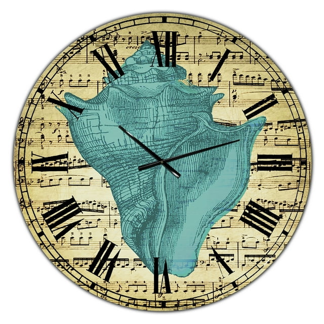 Designart 'Blue Sea 1' Oversized Nautical & Coastal Wall Clock
