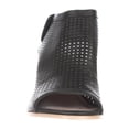 thumbnail image 2 of Womens STEVEN by Steve Madden Suzy Perforated Open Toe Heel Ankle Booties - Black, 2 of 7