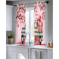 thumbnail image 5 of Valentine's Day Sheer Curtains 39 Inch Length 2 Panels Set for Living Room/Bedroom, Ombre Pink Love Tree Truck Roses Plaid Kitchen Curtains Grommet Semi-Sheer Curtains Window Treatments 27.5"x39"x2, 5 of 7