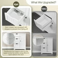 thumbnail image 3 of HomGarden 31.5-in Bathroom Floor Cabinet Kitchen Side Storage Organizer W/ 3 Drawers & Cupboard & Adjustable Shelf, White, 3 of 12