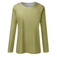 thumbnail image 2 of Duoif Women's Tops Women's Round Neck Long Sleeve Top Solid Color Casual T Shirt Tshirts Shirts for Women Mint Green XL, 2 of 5