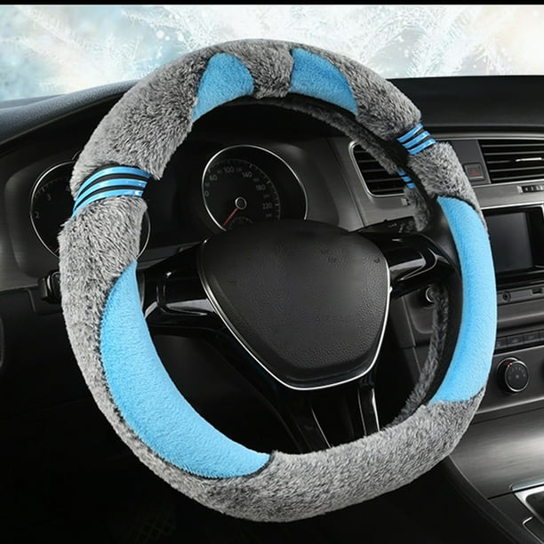 Funda para volante de coche Lisbinx de 38 cm, universal, elástica, para invierno