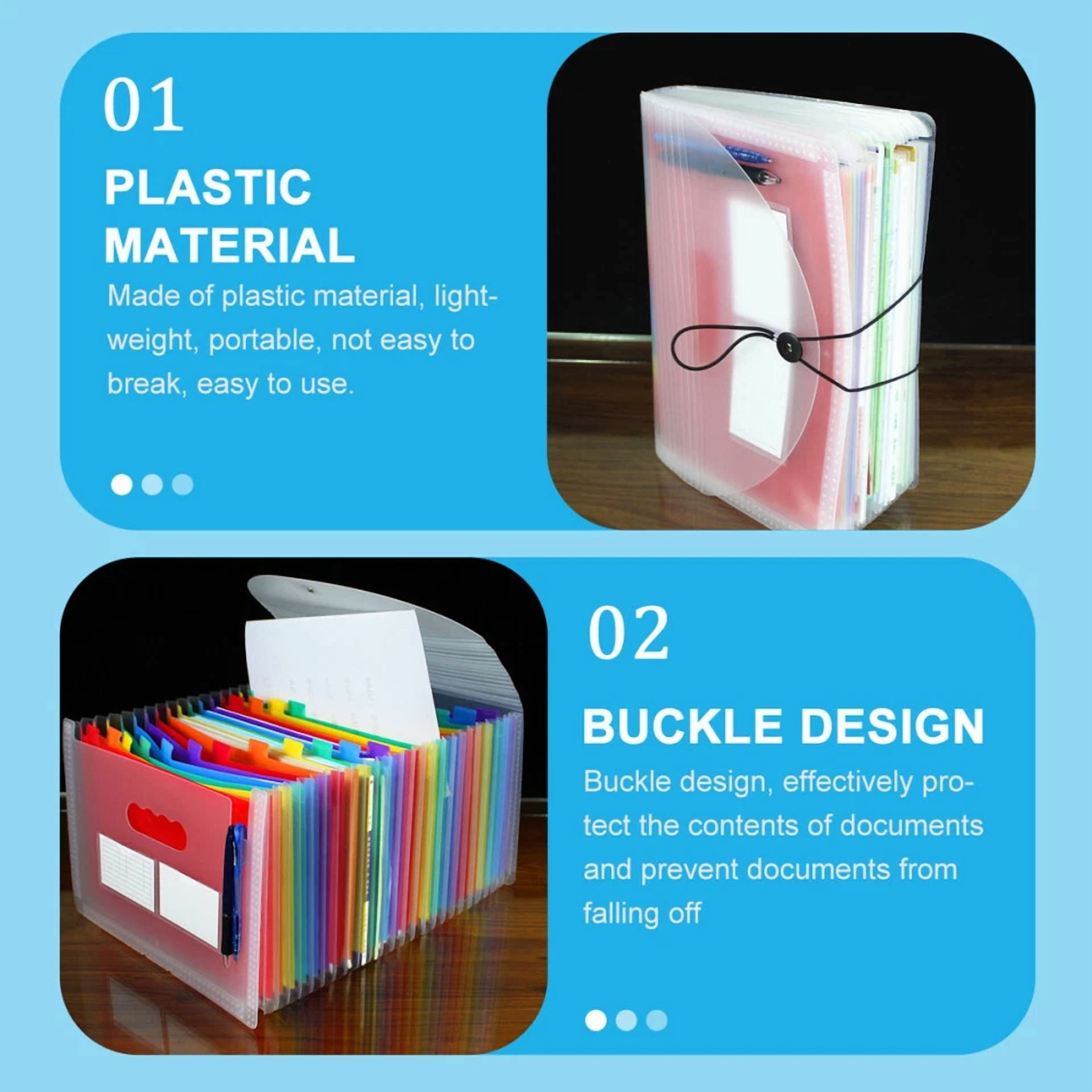 Transparent Organ Bag Folder Document Office Accordion
