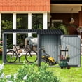 thumbnail image 2 of Outdoor Steel Firewood Rack and Metal Storage Shed,Two-In-One,Black, 2 of 9