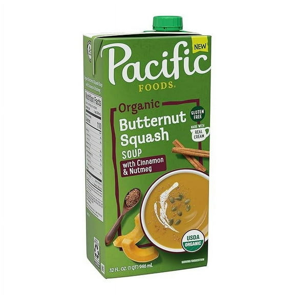 Pacific Foods Organic Butternut Squash Soup With Cinnamon and Nutmeg, 32 oz Carton ( Pack of 2 )