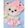 thumbnail image 6 of Suealasg Toddler Girl Fall 3Pcs Outfits Bear Embroidered Long Sleeve Sweatshirts Flower Print Flare Pants Headband 6M 1T 2T 3T 4T Little Girls Autumn Clothes Set, 6 of 7