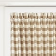 thumbnail image 4 of Achim Buffalo Check Indoor Polyester/Cotton Light Filtering Checkered Door Curtain Panel, Taupe, 54-in W x 72-in L, 4 of 9