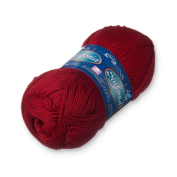 Lana Omega Sinfonia 100% algodón mercerizado 123 g color borgoña