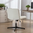 thumbnail image 3 of Snugway Ultra-Wide Fabric Padded Side Desk Makeup Chair, Cream, 3 of 10