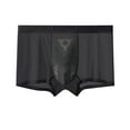 thumbnail image 2 of L-4X Plus Size Silk Underwear for Men Big and Tall Breathable Underwear Mens Casual Solid Color Stretchy Lightweight Mid Waisted Boxers, 2 of 3