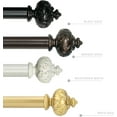 thumbnail image 4 of eTeckram 1" Single Curtain Rod with Albert Finials and holdbacks (48''-84'',Gold), 4 of 5
