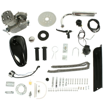 Ktaxon 80cc 2-Stroke Gas Motor Engine Kit DIY for Motorized Bicycle Bike Silver (Best Bicycle Engine Kit 4 Stroke)