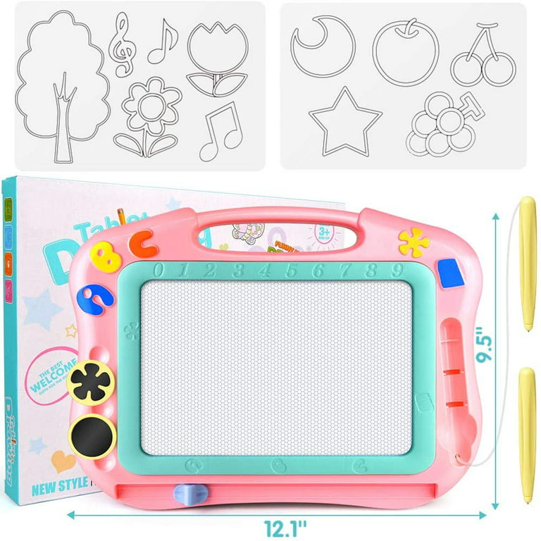 Kpataubaa Magnetic Drawing Board,Magnetic Erasable Writing Pad Gifts,Etch Sketch Pad & Doodle Board for Toddlers, Size: 12.1, Pink