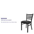 thumbnail image 2 of 2 Pk. HERCULES Series Black Ladder Back Metal Restaurant Chair - Black Vinyl Seat, 2 of 9
