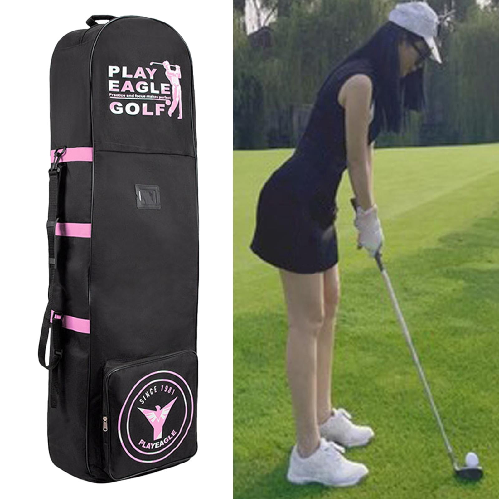 DimyFew Airline Golf Travel Bag Golf Travel Cover Zipper Foldable Storage Bag Golf Clubs Pink