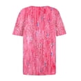 thumbnail image 5 of Short Sleeve T-Shirts for Women Graphic Print Basic Tee Scoop Neck Casual Tops Summer Tshirts Loose Fit (2XL, Hot Pink), 5 of 5