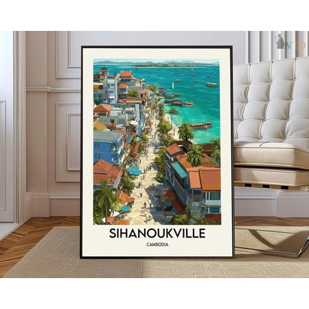 Sihanoukville Cambodia Coast Poster, Unframed Paper Poster 8x10in