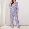 thumbnail image 2 of Kdxio Swan With Stars Women's Pajama Sets Long Sleeve Button Down Sleepwear Nightwear Soft Pjs Lounge Sets-, 2 of 7