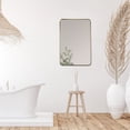 thumbnail image 5 of Nettuno 24" Rectangle Bathroom/Vanity Brushed Gold Aluminum Framed Wall Mirror, 5 of 7