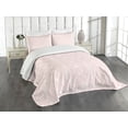 thumbnail image 3 of Ambesonne Pink and White Quilted Bedspread Set 3 Pcs, Retro Curving Lines, King Size, White Blush, 3 of 5