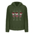 thumbnail image 4 of Womens Fuzzy Sherpa Hoodie with Pocket Christmas Printed Holiday Sweater Hooded Fleece Sweatshirt Pullover Tops (3XL, Army Green 02), 4 of 4