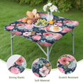 thumbnail image 4 of Pioneer Flower Floral Print Pattern Square Fitted Tablecloth with Elastic Edge,Square Table Cover,Washable Elastic Table Cover for Home Kitchen Party Decor 34"x34", 4 of 6