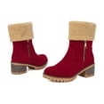 thumbnail image 4 of Winter Boots For Women Warm Boots Ladies Warm Booties Ankle Boots Shoes Female Mid Calf Boots, 4 of 8