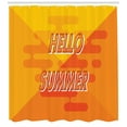 thumbnail image 3 of Hello Summer Shower Curtain, Typographic Layout Abstract Style Colorful Season, Fabric Bathroom Set with Hooks, 69W X 70L Inches, Mustard Pale Orange Orange Dark Orange, by Ambesonne, 3 of 3