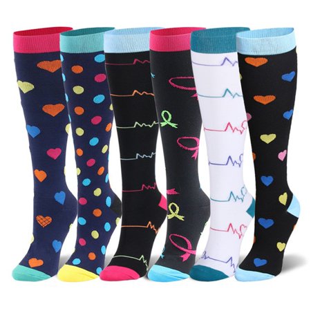 DNAKEN(6 pairs) Compression Socks for Women & Men Circulationis Best Support for Athletic Running,Hiking,Nursing compression socks for women diabetic socks women