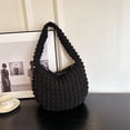 thumbnail image 4 of Bolso de mujer bolso 2023 plisado Hobo suave acolchado Puff chicas monedero negro, 4 of 9