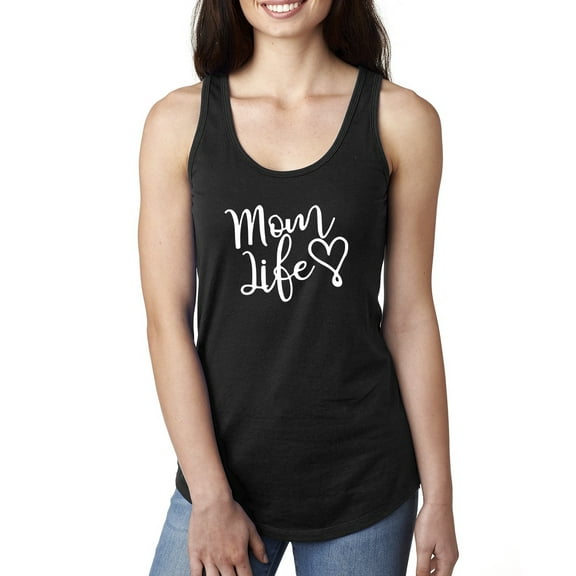 Mom Life Best Mom Mother's Day Gift Blessed Family Kids | Womens Mother's Day Jersey Racerback Tank Top, Black, Small
