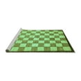 thumbnail image 2 of Ahgly Company Machine Washable Indoor Round Checkered Turquoise Blue Modern Area Rugs, 6' Round, 2 of 4