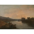thumbnail image 3 of Joseph Mallord William Turner 14x11 Black Modern Framed Museum Art Print Titled - Harlech Castle, from Tygwyn Ferry, Summer's Evening Twilight (1799), 3 of 5