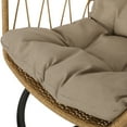 Noble House Purvis Wicker Rattan Hanging Chair with Cushion and Stand