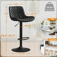 thumbnail image 6 of YOUNIKE Bar Stools with Soft Cushion Set of 2 Adjustable Swivel Bar Chairs Counter Stools, Black, 6 of 11