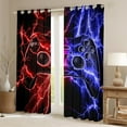 thumbnail image 2 of Feelyou Boys Game Console Black Out Curtains, Futuristic Red Blue Lightning Curtains Pack of 2 (42x63 Each), Gamepad Player Bedroom Curtains, Window Curtains Room Decor, 2 of 6