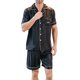 thumbnail image 1 of Ropa de dormir de verano para hombre, pantalones cortos de manga corta, ropa de casa, traje fino, cárdigan de seda, ropa de casa de seda sintética para hombre, ropa de dormir, pantalones cortos, ropa, 1 of 6