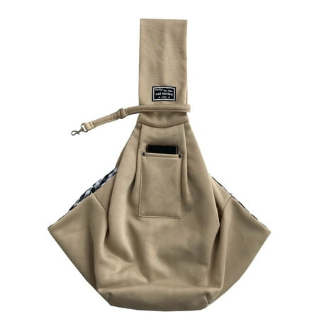 Dog And Cat Sling Carrier  Hands Free Reversible Pet Papoose Bag - Soft Pouch And Tote Design  Suitable For Puppy  Small Dogs - khaki