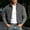 Gray, variant on Men's Contrast Knit Sleeve Suede Bomber Jacket Stand Collar Zip Up Rib Cuff Lightweight Casual Outerwear Gray 2XL