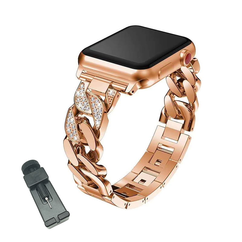 Rose gold bling apple watch band sale