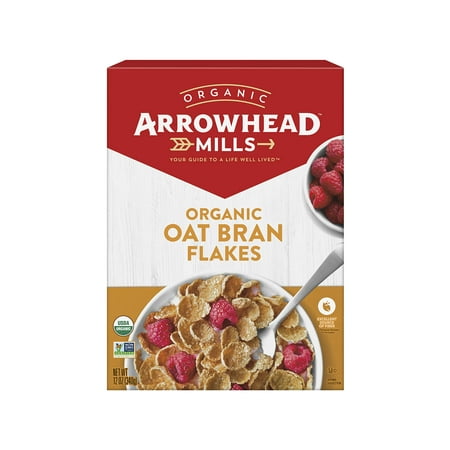 Arrowhead Mills Organic Cereal, Oat Bran Flakes, 12 Oz. Box
