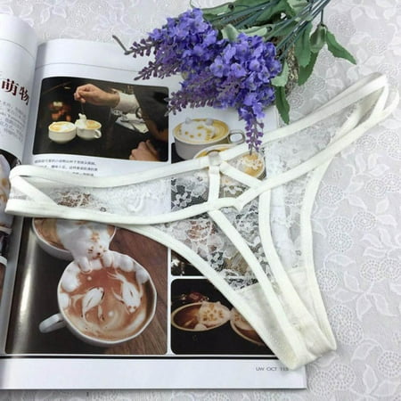 

Wisremt Lace Sexy Panties Hollow-Out Low-Waisted T-Back Transparent Visible Panties
