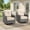 Grey Wicker + Beige Cushion-2PCS-Swivel Glider, variant on Grey Wicker + Blue Cushion 2PCS-Ottomans All-Weather PE Wicker Patio Footstools