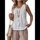 thumbnail image 2 of Camisetas de Sin Mangas para Mujer, Blusas Informales Holgadas con Cuello en V, Blusas Tipo Túnica Blancas, S, 2 of 9