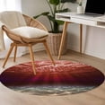 thumbnail image 5 of Red Ocean Round Area Rugs 3 ft, Underwater World Clear Water Ripple Sunlight Washable Small Area Rug with Non-Slip Sturdy Edge Binding Round Front Door Mat Floor Carpet for Entryway, 5 of 9