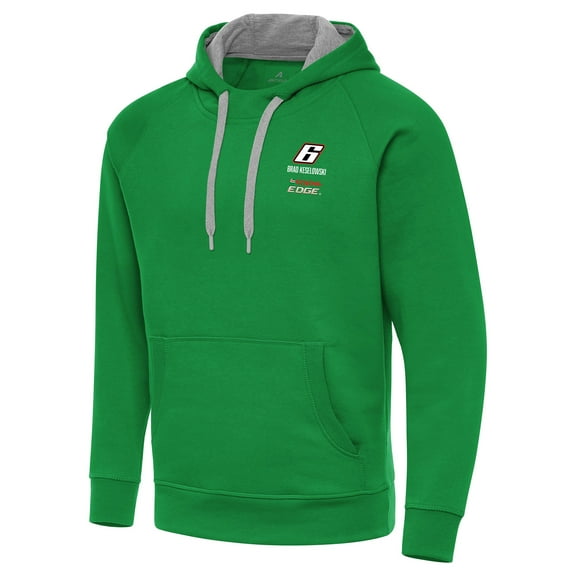 Men's-Antigua  Kelly Green Brad Keselowski Fleece Victory Pullover Hoodie