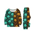 thumbnail image 3 of Spooky Family Pajamas Set Jack O Lantern Print, Elastic Waist Halloween Family Pajamas Long Sleeve Crew Neck, Funny Matching Halloween Pajamas for Ki’ds Adults, 3 of 6