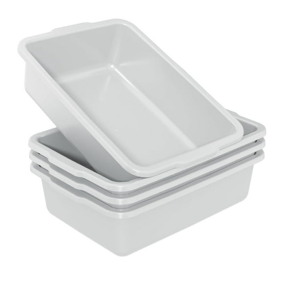 25 L Bus Box, Plastic Utility Restaurant Bus Tub, 4 Packs